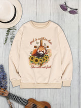 Graphic Round Neck Long Sleeve Sweatshirt