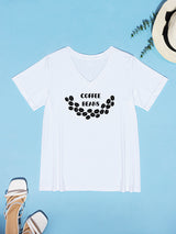 COFFEE BEANS V-Neck Short Sleeve T-Shirt