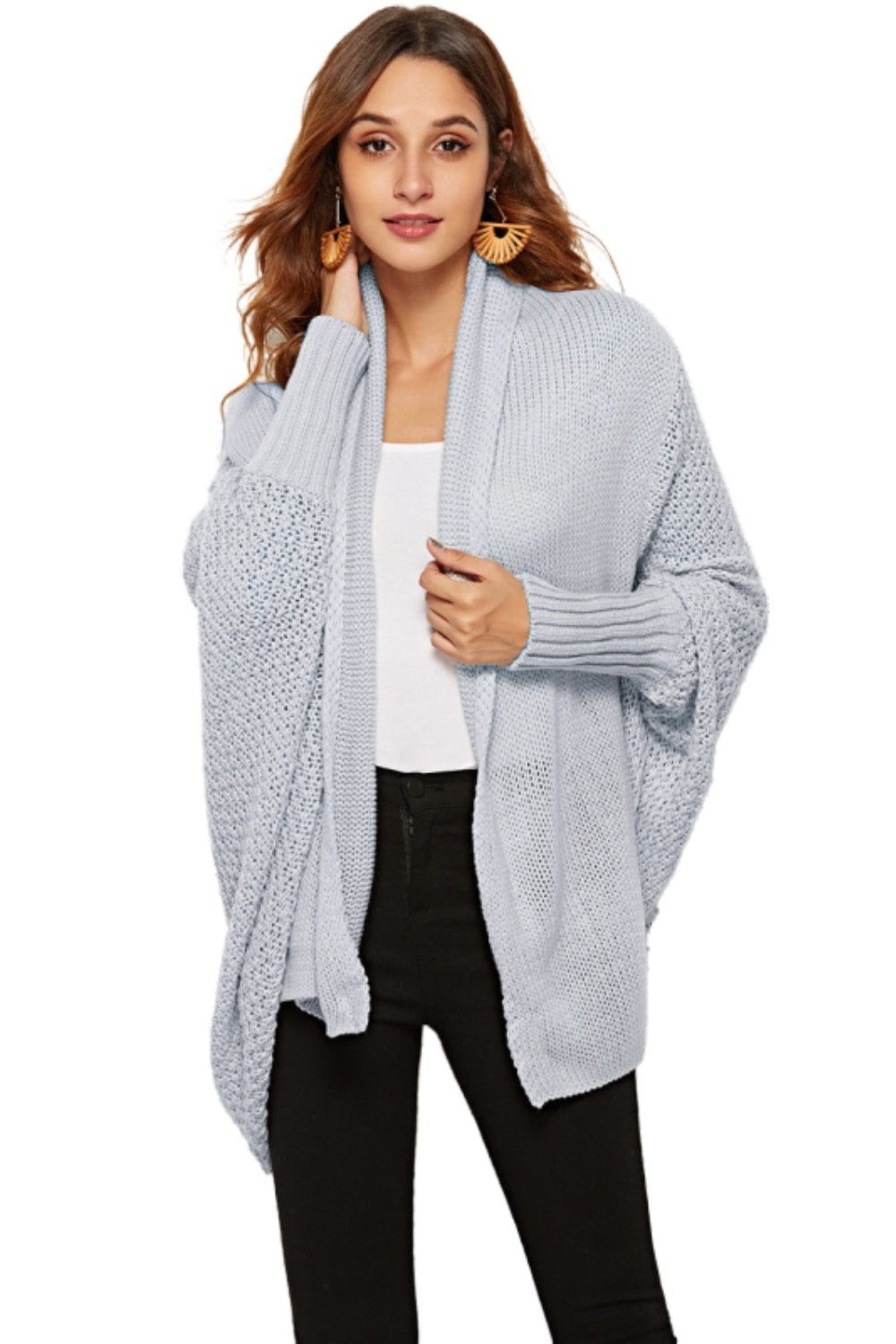 Open Front Batwing Sleeve Cardigan