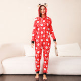 Santa Print Hooded Jumpsuit