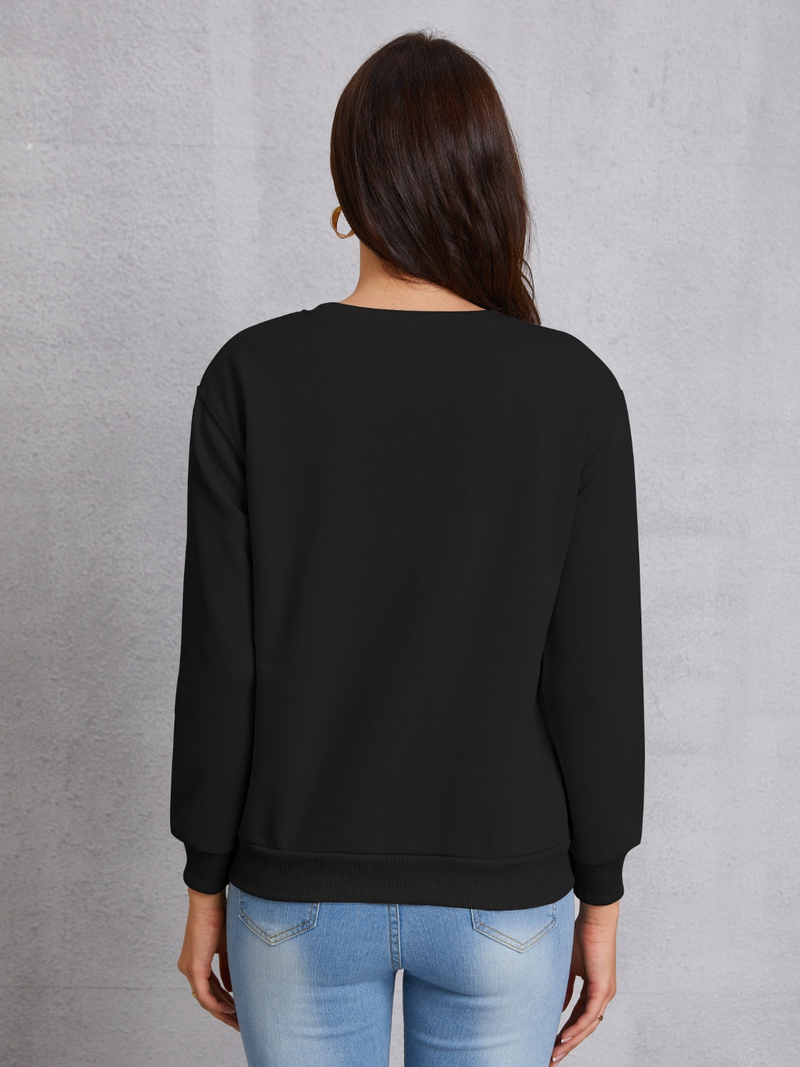 Letter Graphic Round Neck Dropped Shoulder Sweatshirt