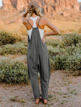 Double Take Full Size Sleeveless V-Neck Pocketed Jumpsuit