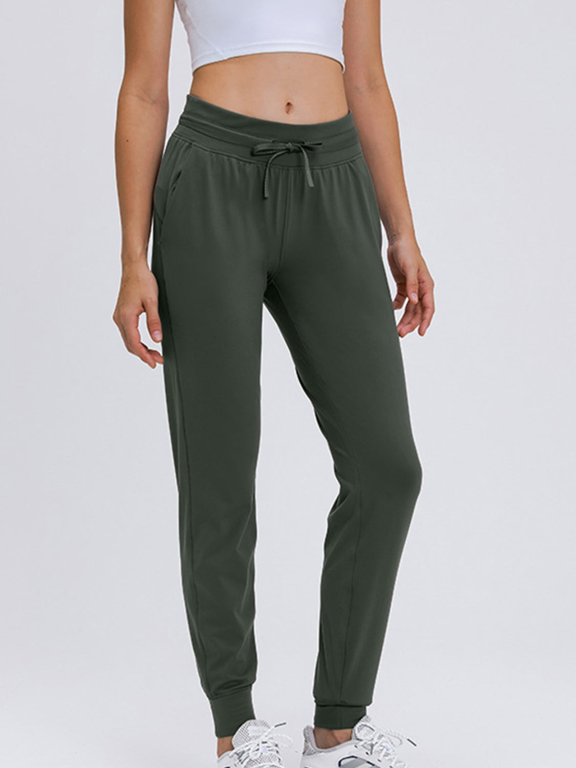 Double Take Tied Joggers with Pockets