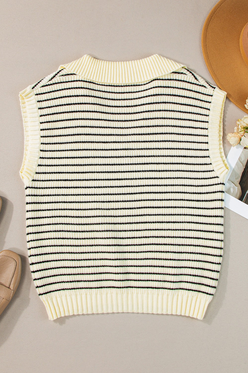 Striped Collared Neck Tank