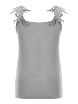 Full Size Lace Detail Scoop Neck Tank