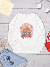 Cross Graphic Round Neck Sweatshirt