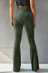 Ribbed High Waist Flare Pants