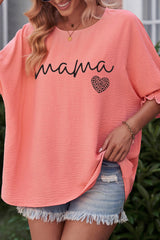 MAMA Round Neck Lantern Sleeve Blouse