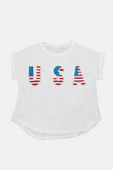 USA Round Neck Short Sleeve T-Shirt