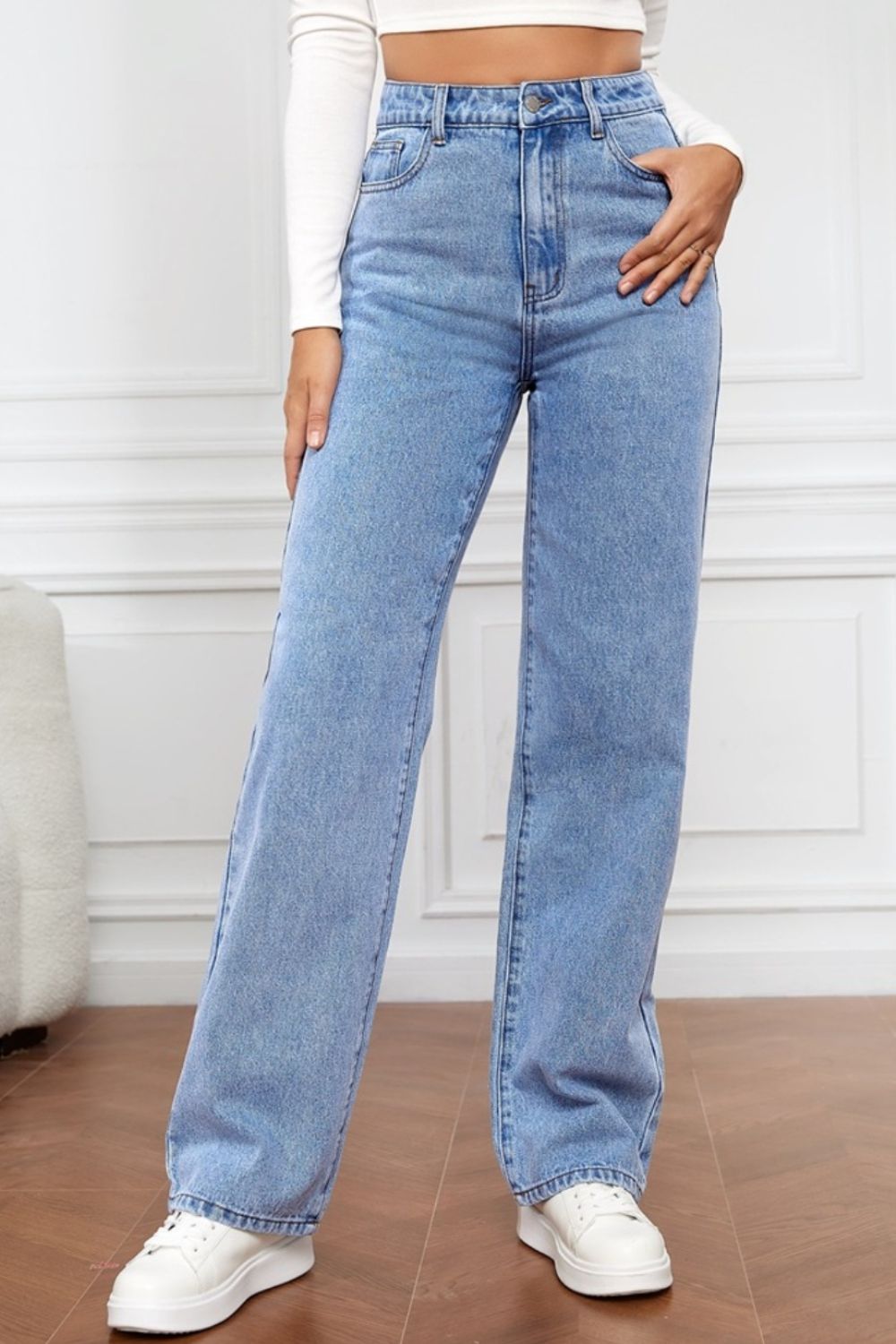 High Waist Straight Jeans