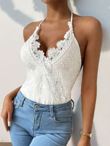 Halter Neck Lace Bodysuit