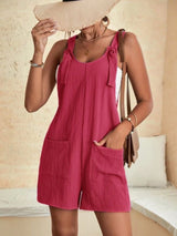 Full Size Scoop Neck Romper with Pockets