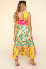 Haptics Floral Color Block Maxi Dress with Pockets