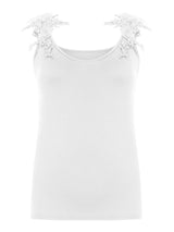 Full Size Lace Detail Scoop Neck Tank