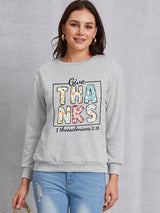 Letter Graphic Round Neck Dropped Shoulder Sweatshirt