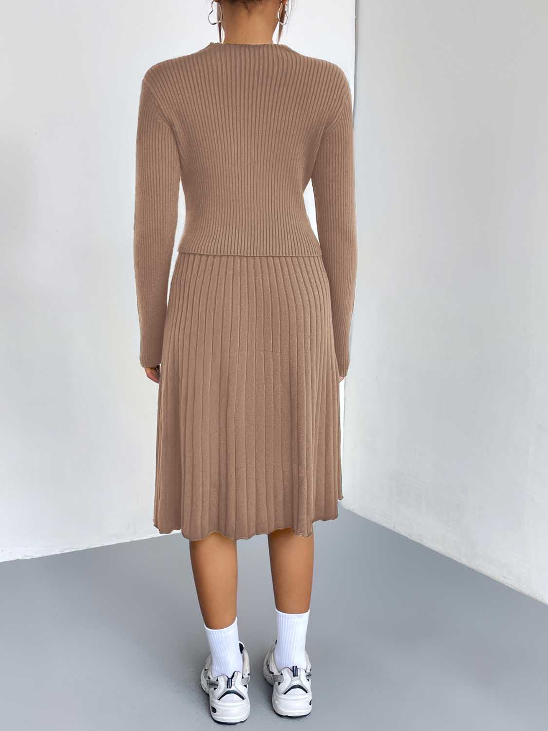 Rib-Knit Sweater and Skirt Set