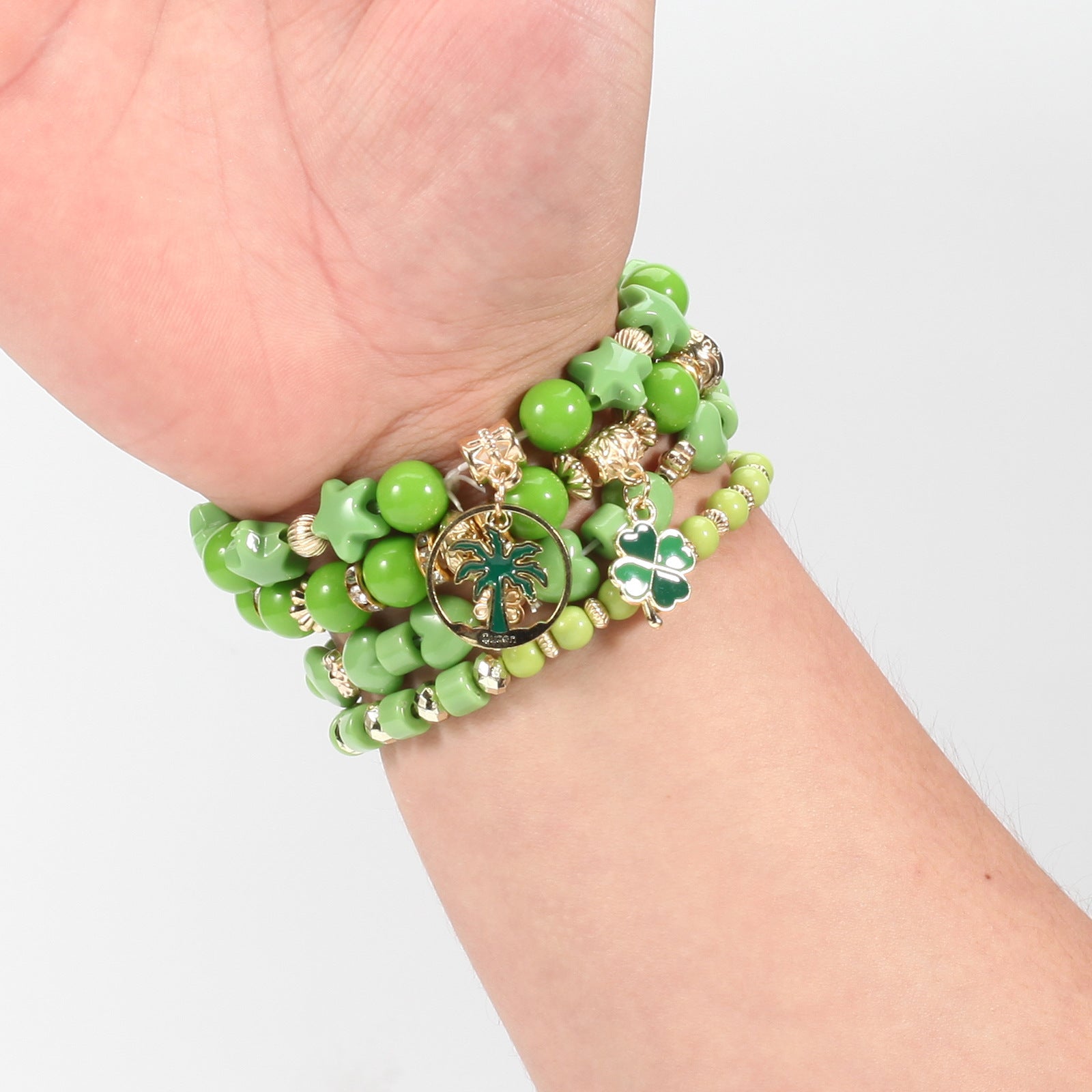 Beaded Soft Pottery Charm Bracelet