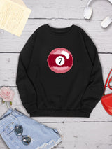 Billiard Graphic Round Neck Sweatshirt