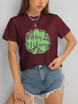 LUCKY MAMA Round Neck T-Shirt