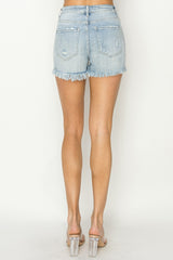 RISEN Raw Hem Denim Shorts