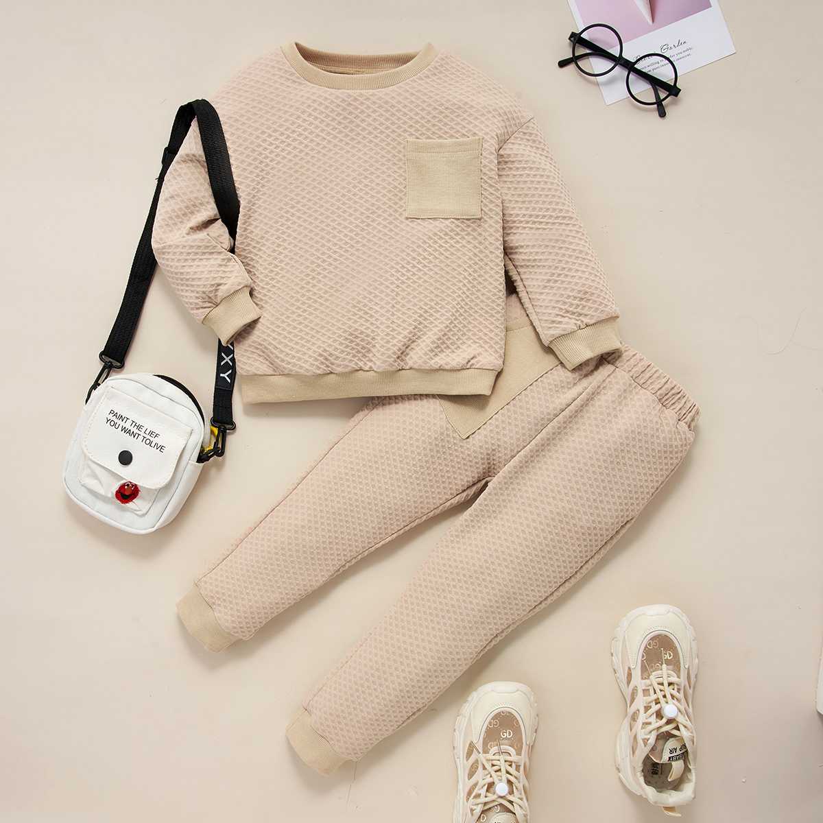 Round Neck Sweatshirt and Joggers Set