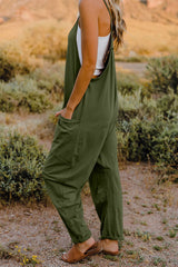 V-Neck Sleeveless Jumpsuit with Pocket