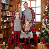 Raglan Sleeve Top and Plaid Pants Set