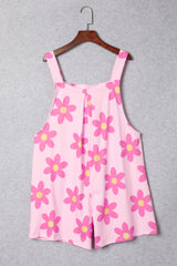 Pocketed Flower Wide Strap Overall