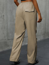 Pocketed Elastic Waist Pants