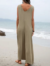 Full Size Wide Strap Jumpsuit with Pockets