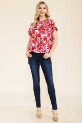 Celeste Full Size Round Neck Short Sleeve Floral T-Shirt