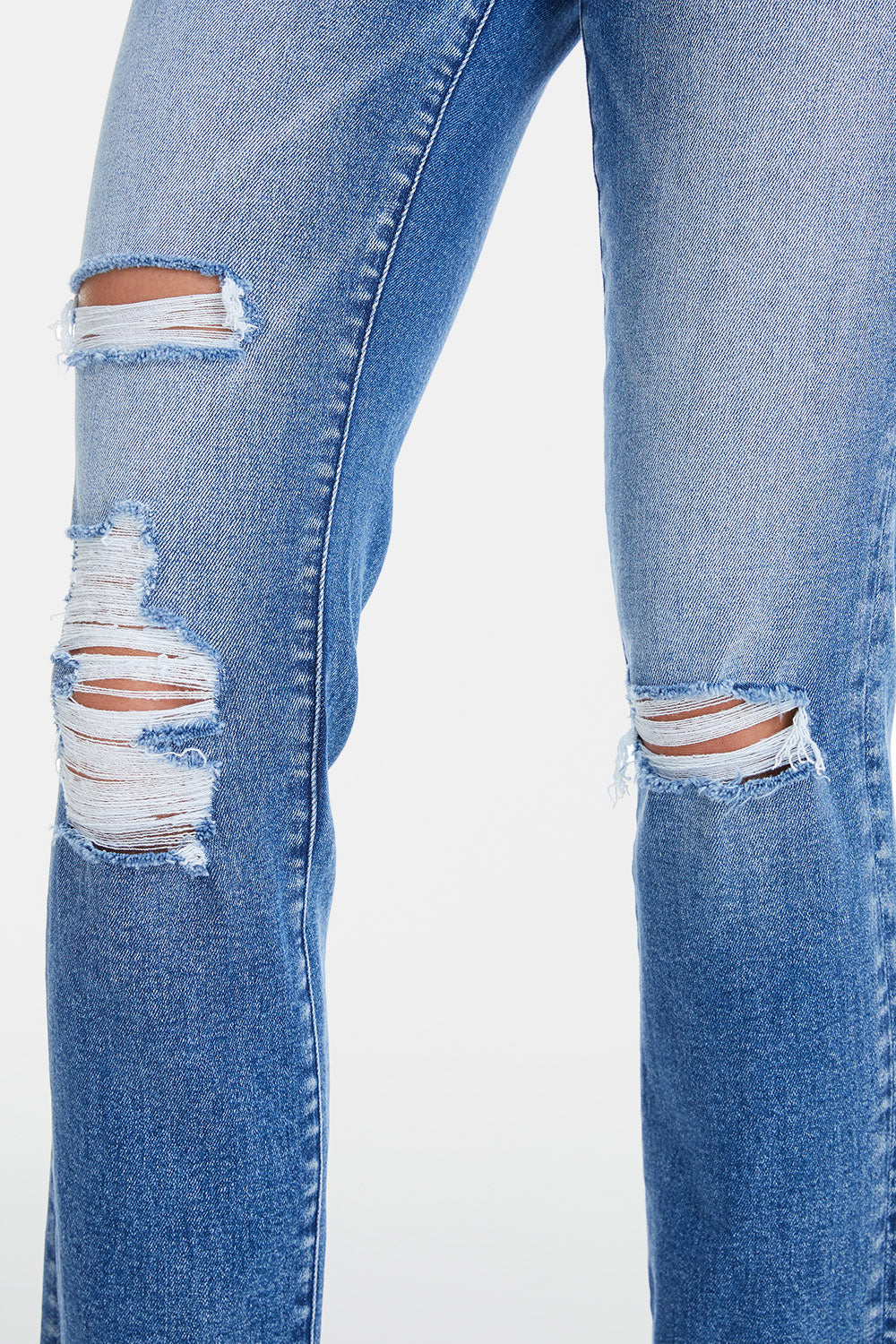 BAYEAS Full Size High Waist Distressed Cat's Whiskers Straight Jeans