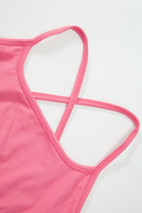 Crisscross Spaghetti Strap Active Bra